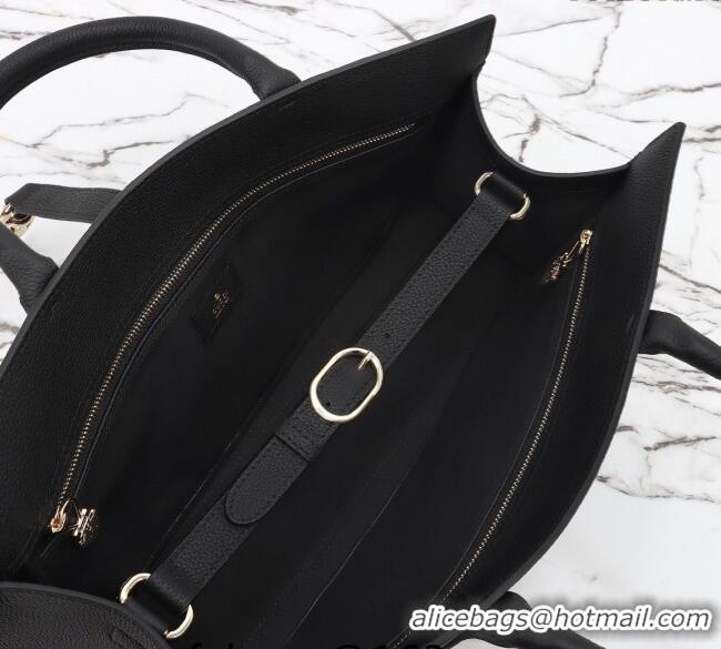 Popular Style Gucci Grainy Leather Medium Tote Bag with Hook Closure 795282 Black 2024