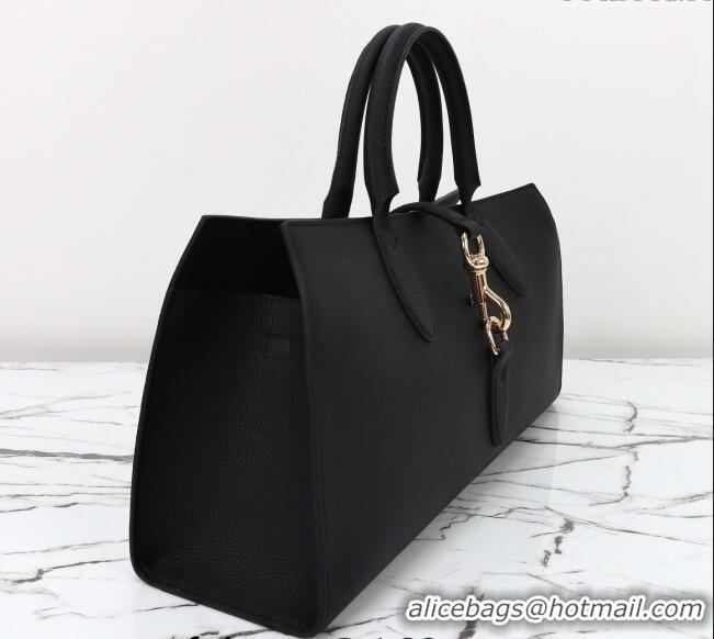 Popular Style Gucci Grainy Leather Medium Tote Bag with Hook Closure 795282 Black 2024