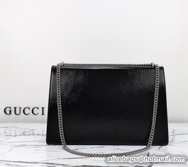 Traditional Discount Gucci Dionysus Large Shoulder Bag in Patent Leather 795003 Black 2024
