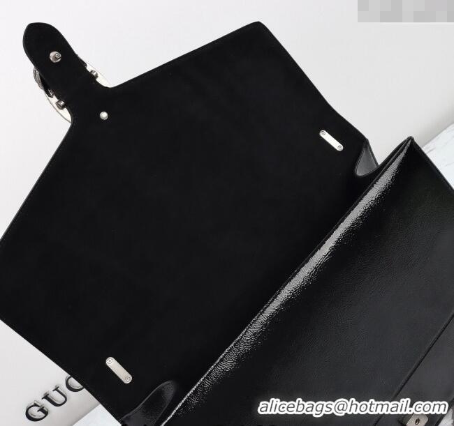 Traditional Discount Gucci Dionysus Large Shoulder Bag in Patent Leather 795003 Black 2024