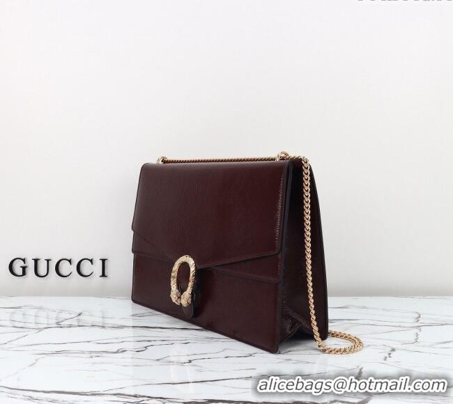 Well Crafted Gucci Dionysus Large Shoulder Bag in Patent Leather 795003 Dark Burgundy 2024