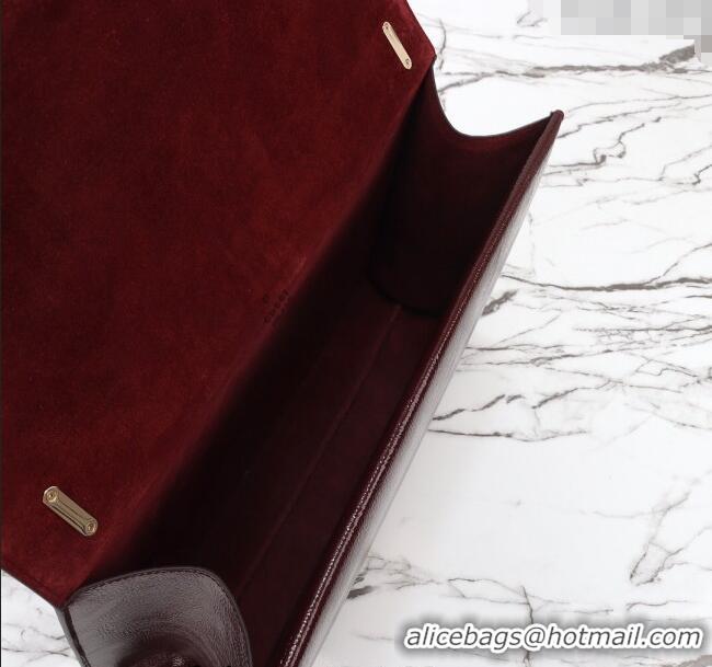 Well Crafted Gucci Dionysus Large Shoulder Bag in Patent Leather 795003 Dark Burgundy 2024