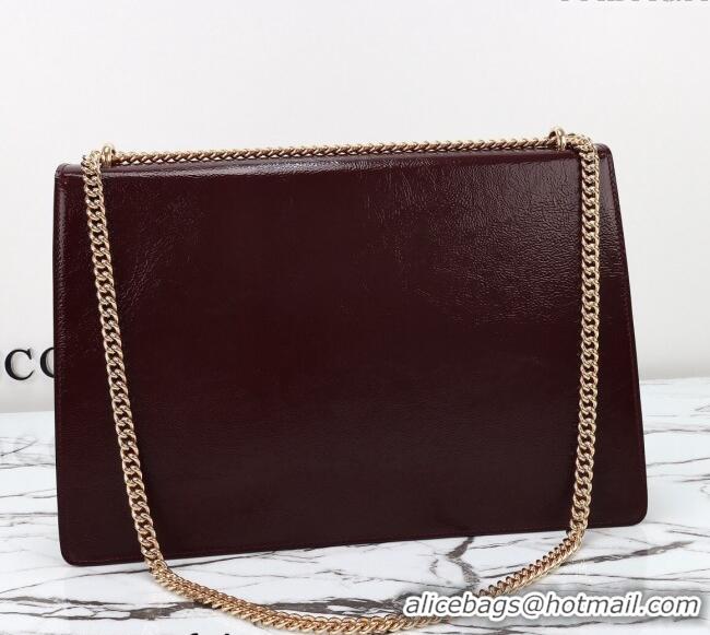 Well Crafted Gucci Dionysus Large Shoulder Bag in Patent Leather 795003 Dark Burgundy 2024