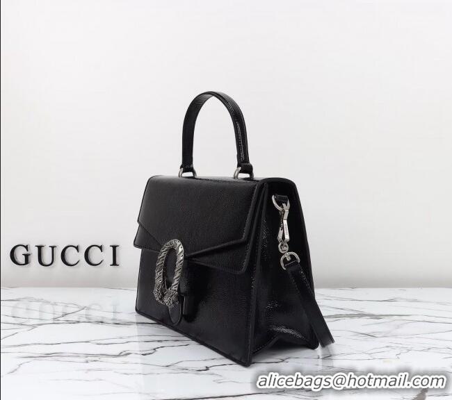 Reasonable Price Gucci Dionysus Medium Shoulder Bag in Patent Leather 795007 Black 2024