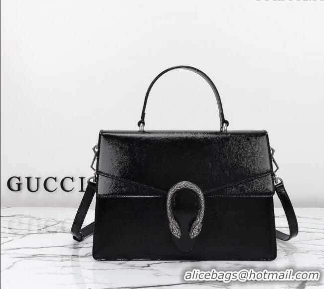 Reasonable Price Gucci Dionysus Medium Shoulder Bag in Patent Leather 795007 Black 2024