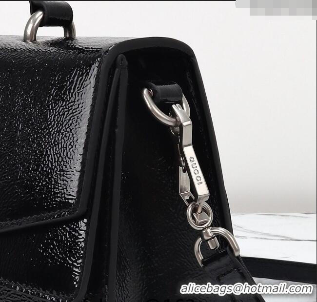 Reasonable Price Gucci Dionysus Medium Shoulder Bag in Patent Leather 795007 Black 2024