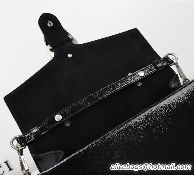 Reasonable Price Gucci Dionysus Medium Shoulder Bag in Patent Leather 795007 Black 2024
