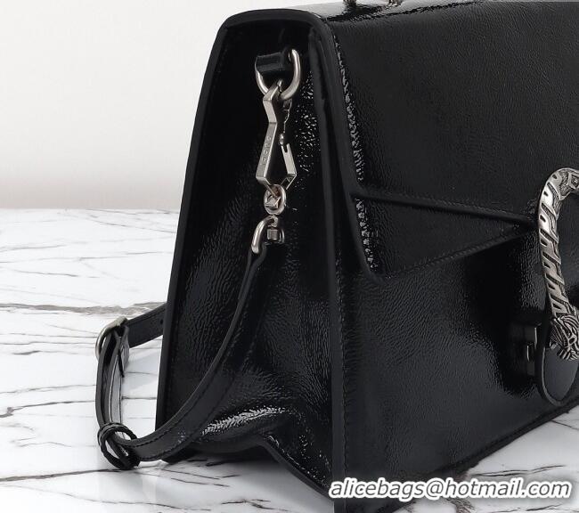 Reasonable Price Gucci Dionysus Medium Shoulder Bag in Patent Leather 795007 Black 2024