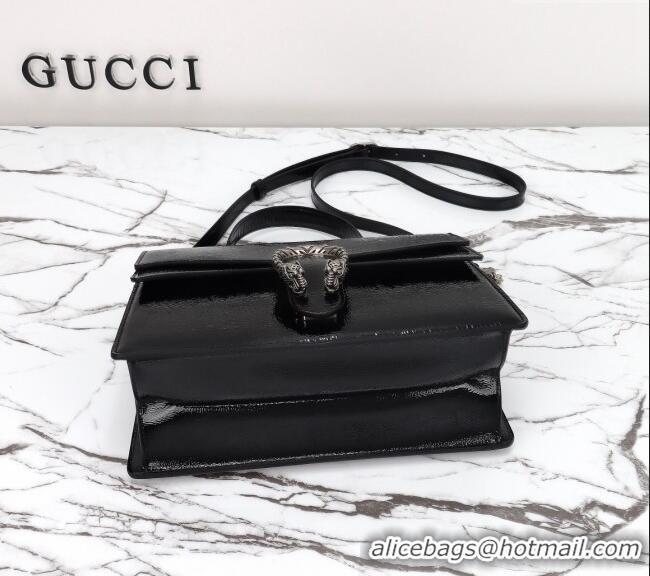 Reasonable Price Gucci Dionysus Medium Shoulder Bag in Patent Leather 795007 Black 2024