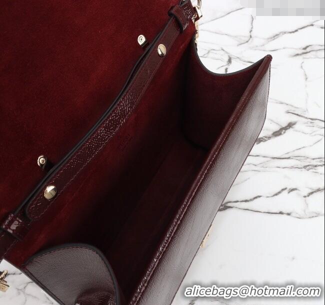 Best Product Gucci Dionysus Medium Shoulder Bag in Patent Leather 795007 Dark Burgundy 2024
