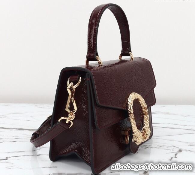 Super Quality Gucci Dionysus Small Shoulder Bag in Patent Leather 799599 Dark Burgundy 2024