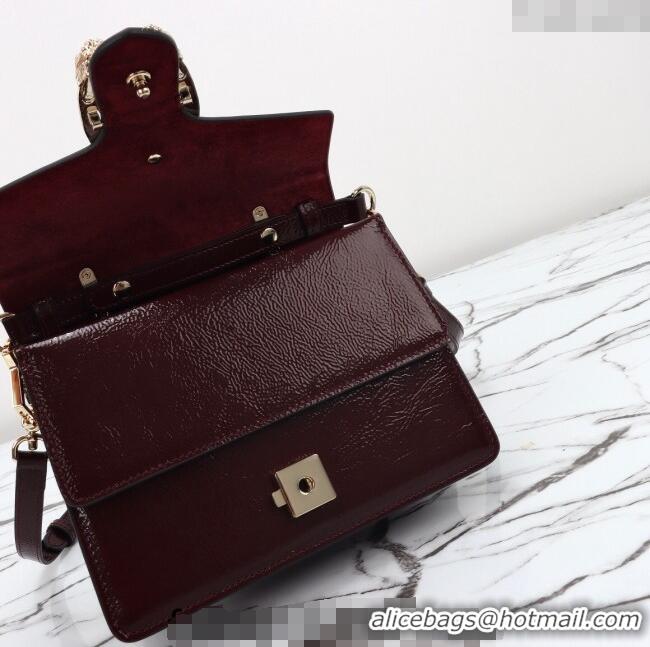 Super Quality Gucci Dionysus Small Shoulder Bag in Patent Leather 799599 Dark Burgundy 2024