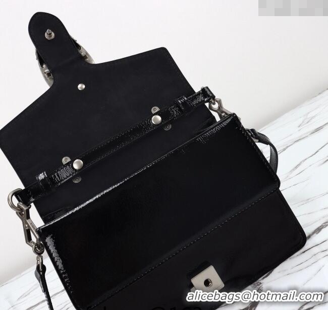 New Fashion Gucci Dionysus Small Shoulder Bag in Patent Leather 799599 Black 2024