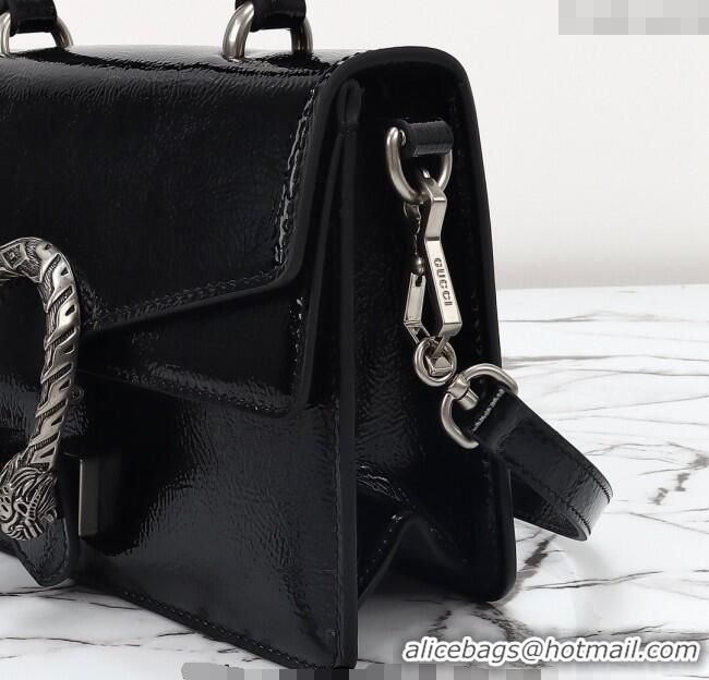 New Fashion Gucci Dionysus Small Shoulder Bag in Patent Leather 799599 Black 2024