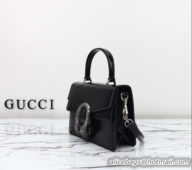 New Fashion Gucci Dionysus Small Shoulder Bag in Patent Leather 799599 Black 2024