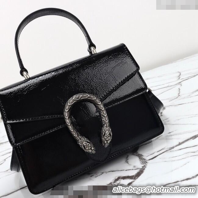 New Fashion Gucci Dionysus Small Shoulder Bag in Patent Leather 799599 Black 2024