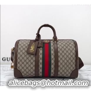 New Design Gucci Savoy GG Canvas Small Duffle Travel Bag 724642 Beige/Brown 2024