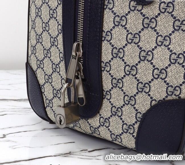 Best Quality Gucci Savoy GG Canvas Small Duffle Travel Bag with Fluorescent Blue Trim 724642 2024
