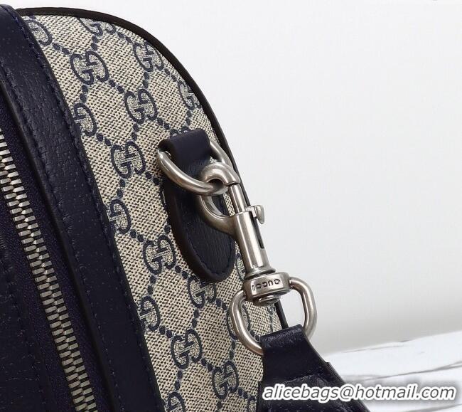 Best Quality Gucci Savoy GG Canvas Small Duffle Travel Bag with Fluorescent Blue Trim 724642 2024