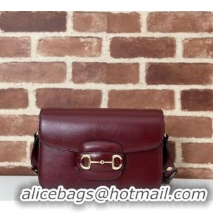 Super Quality Gucci Horsebit 1955 Leather Shoulder Bag 602204 Burgundy 2024