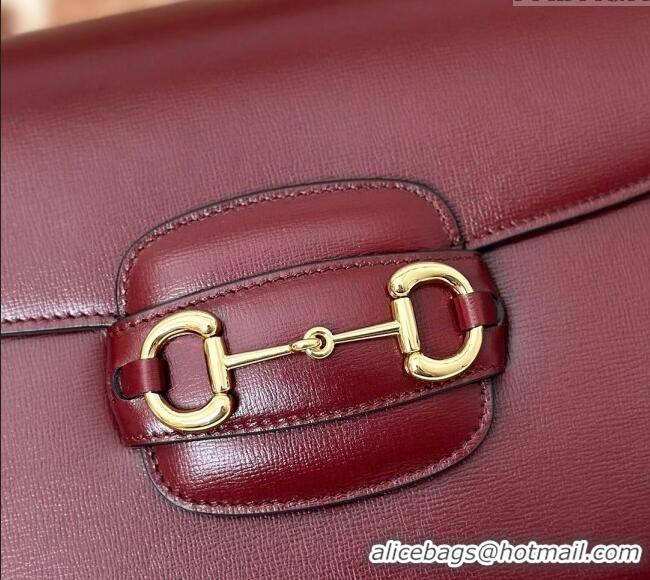 Super Quality Gucci Horsebit 1955 Leather Shoulder Bag 602204 Burgundy 2024