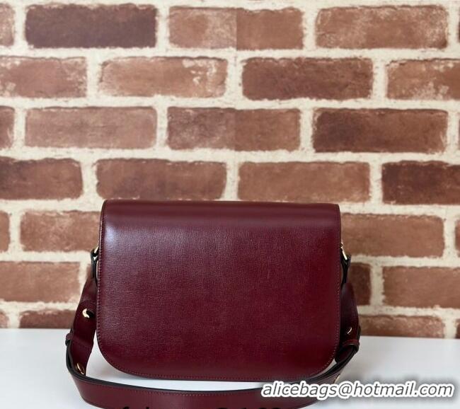 Super Quality Gucci Horsebit 1955 Leather Shoulder Bag 602204 Burgundy 2024