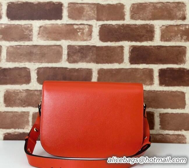 Top Design Gucci Horsebit 1955 Leather Shoulder Bag 602204 Orange 2024