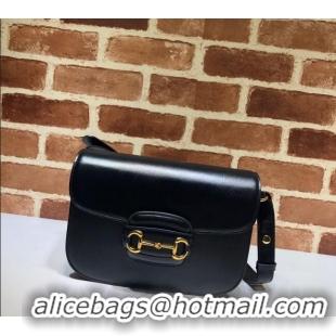 Spot Bulk Gucci Horsebit 1955 Leather Shoulder Bag 602204 Black 2024