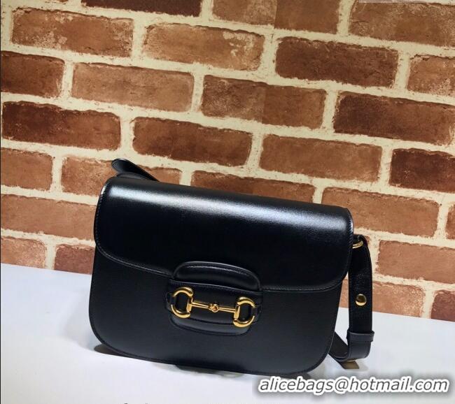 Spot Bulk Gucci Horsebit 1955 Leather Shoulder Bag 602204 Black 2024