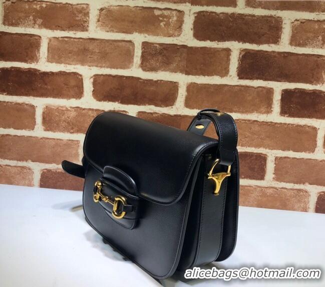 Spot Bulk Gucci Horsebit 1955 Leather Shoulder Bag 602204 Black 2024