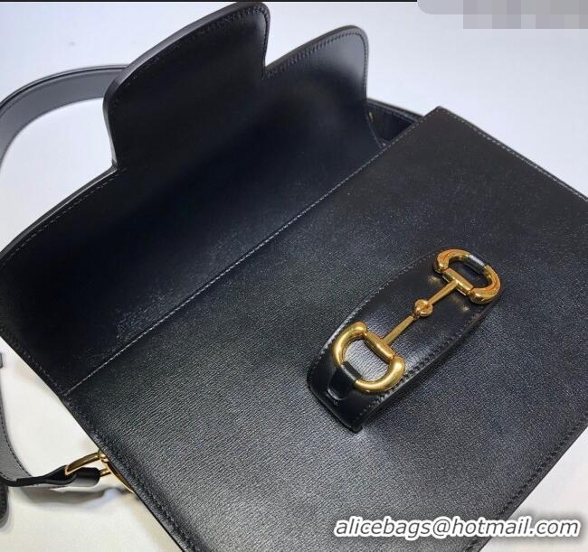 Spot Bulk Gucci Horsebit 1955 Leather Shoulder Bag 602204 Black 2024