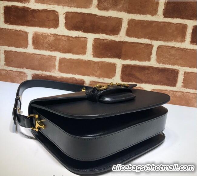 Spot Bulk Gucci Horsebit 1955 Leather Shoulder Bag 602204 Black 2024