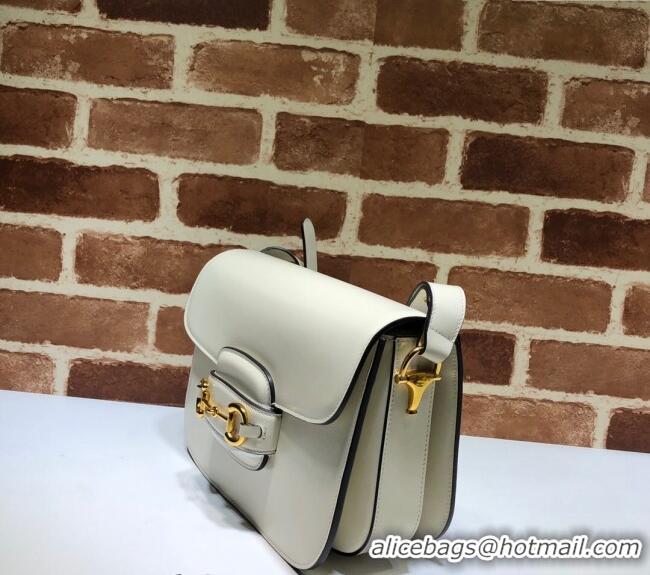 Best Quality Gucci Horsebit 1955 Leather Shoulder Bag 602204 White 2024