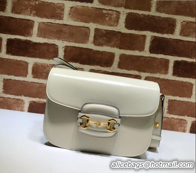 Best Quality Gucci Horsebit 1955 Leather Shoulder Bag 602204 White 2024