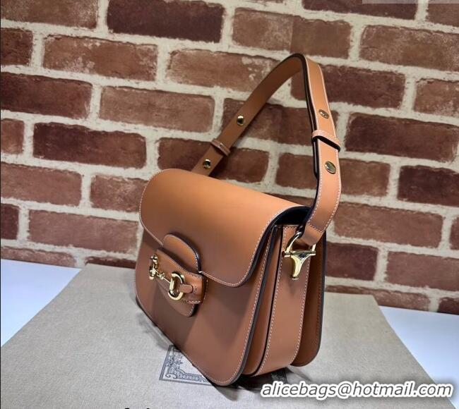 Top Design Gucci Horsebit 1955 Leather Shoulder Bag 602204 Vintage Brown 2024