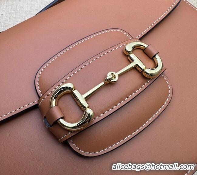 Top Design Gucci Horsebit 1955 Leather Shoulder Bag 602204 Vintage Brown 2024