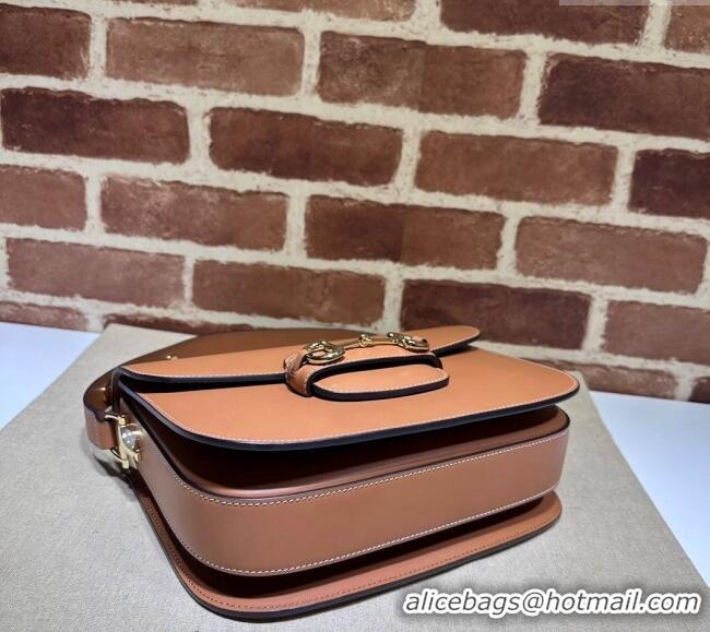 Top Design Gucci Horsebit 1955 Leather Shoulder Bag 602204 Vintage Brown 2024
