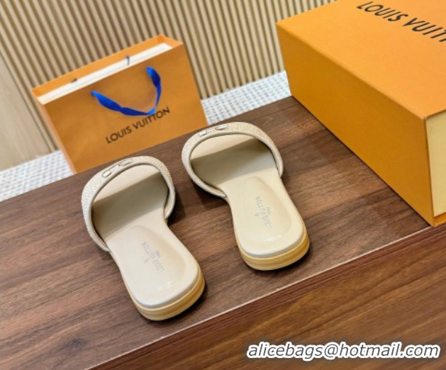 Popular Style Louis Vuitton LV Mare Flat Slides Sandal in Straw-Like Beige 0609057