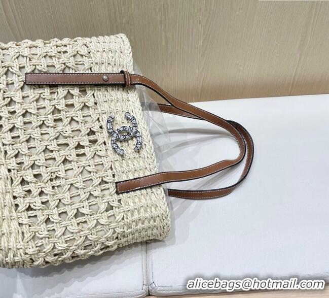 Grade Design Chanel Straw Tote Bag 0616 Beige 2025
