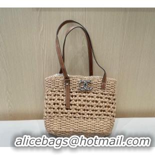 Well Crafted Chanel Straw Tote Bag 0616 Khaki 2025