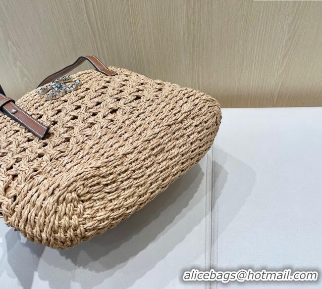 Well Crafted Chanel Straw Tote Bag 0616 Khaki 2025