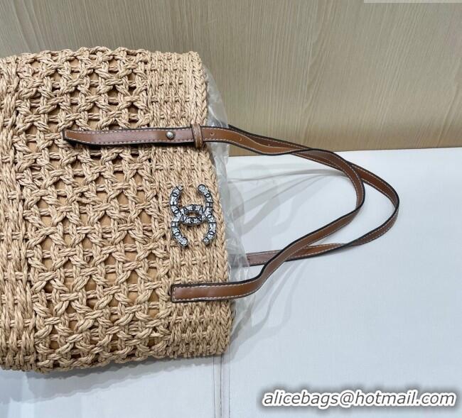 Well Crafted Chanel Straw Tote Bag 0616 Khaki 2025
