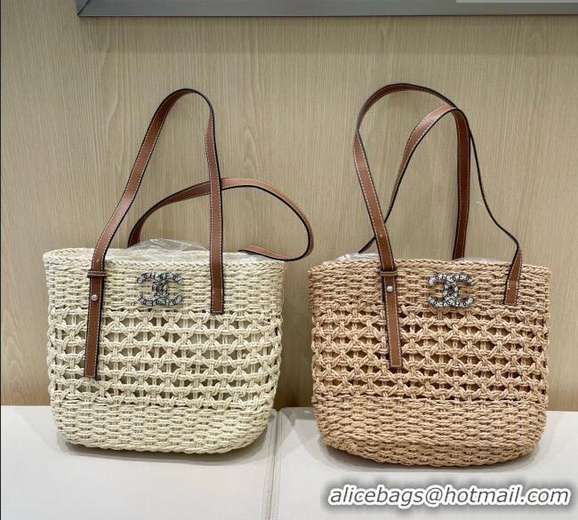 Well Crafted Chanel Straw Tote Bag 0616 Khaki 2025
