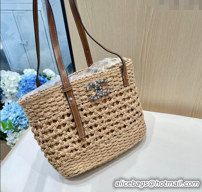 Well Crafted Chanel Straw Tote Bag 0616 Khaki 2025