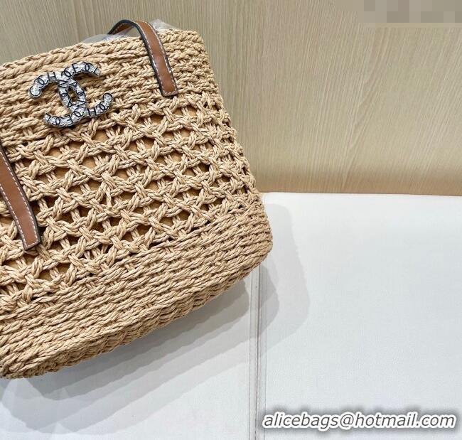 Well Crafted Chanel Straw Tote Bag 0616 Khaki 2025