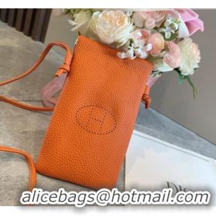 Buy Promotional Hermes Grained Phone Mini Bag 0616 Orange 2025