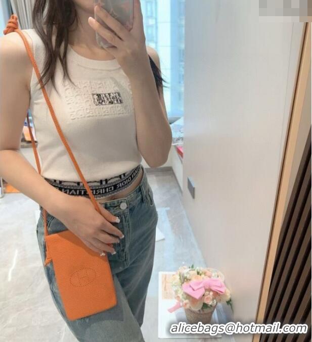 Buy Promotional Hermes Grained Phone Mini Bag 0616 Orange 2025