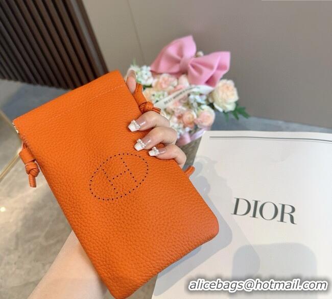Buy Promotional Hermes Grained Phone Mini Bag 0616 Orange 2025