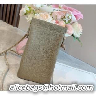 Buy Discount Hermes Grained Phone Mini Bag 0616 Grey 2025