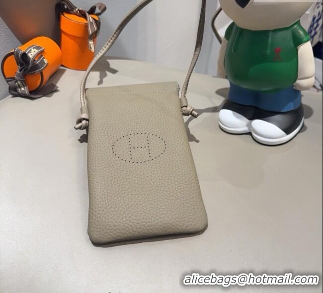 Buy Discount Hermes Grained Phone Mini Bag 0616 Grey 2025